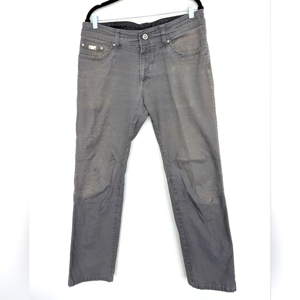 Kuhl Kanvus Jeans Mens Sz 36x32 Moto Biker Skinny Taper Woven Cotton